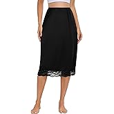 Sopesil Half Slips for Women Long Underskirt with Lace Trim Ladies Soft Half Slip Under Skirt