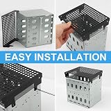WPPNMY 5.25in to 5x 3.5in Hard Drive Cage w/ Cooling Fan Silver view 4