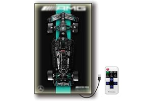 ZZFENGKR Car Wall Mount for Lego Mercedes AMG 42171, Display Wallboard with LED Lights for Car, Adult Collectibles Wall Mounted for Building Blocks, Gifts for Lego Lovers (Excluding Cars)
