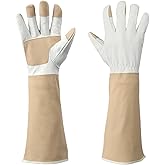 Altozor Gardening Gloves Men & Women Long Cowhide Leather Rose Pruning Gloves Breathable & Durable Heavy Duty (L)