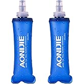 TRIWONDER TPU Soft Folding Water Bottles BPA-Free Collapsible Flask for Hydration Pack - Ideal for Running Hiking Cycling Climbing (250ml/8.45oz - Pack of 2)