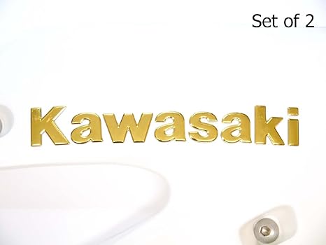 180x22mm Gold Kawasaki Motorrad Abzeichen Emblem Motorrad Kraftstofftank Aufkleber