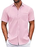 COOFANDY Mens Short Sleeve Casual Button Down