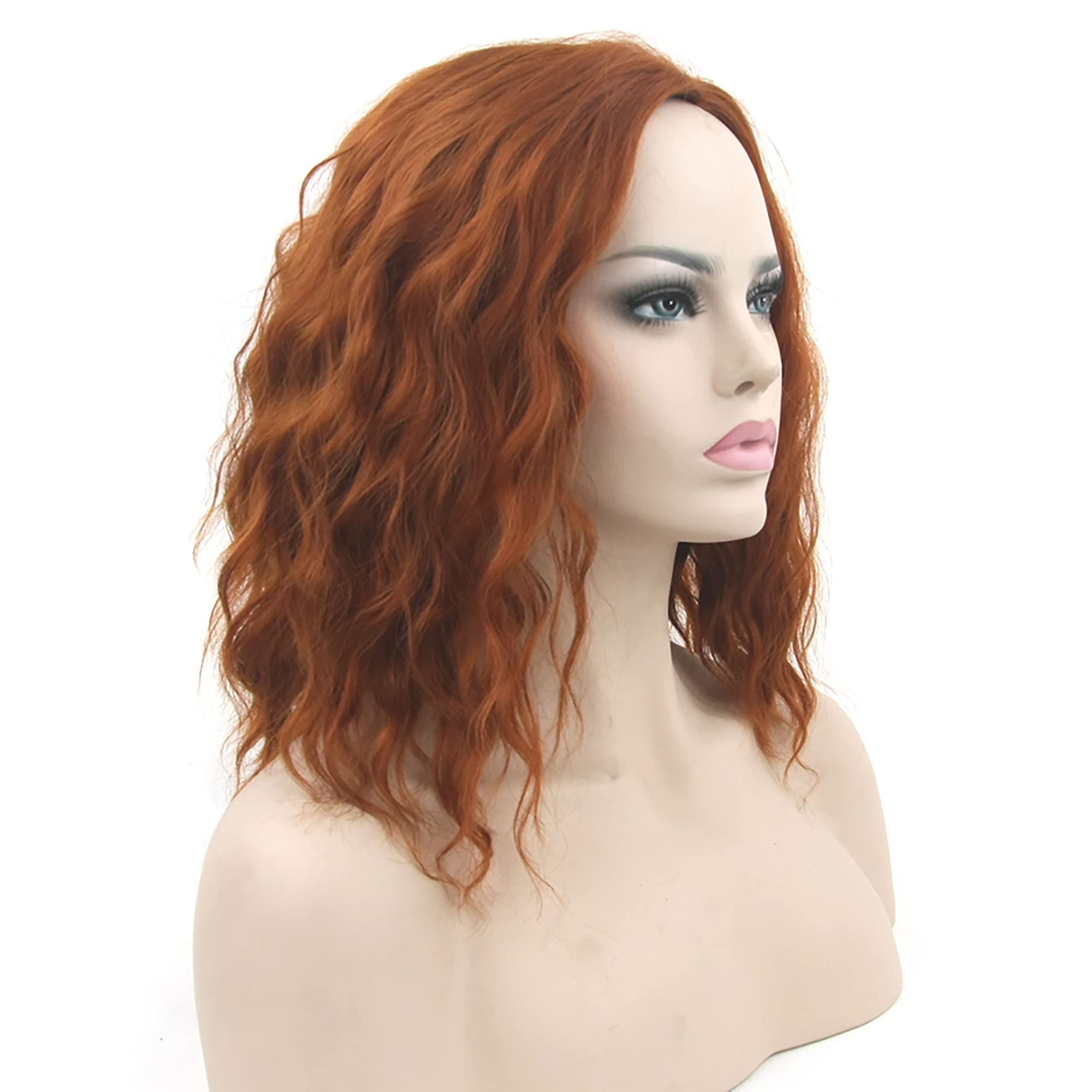 IMISSU Short Afro Curly Hair Wigs Cosplay Wig Halloween Costume Party Headwear for Women (Orange)