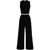 PRETTYGARDEN 2 Piece Sets for Women Summer Casual 2026 Spring Sleeveless Tank Ribbed Travel Vacation Lounge Wear Outfits