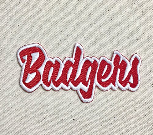 Badgers - Red/White - Team Mascot - Words/Names - Iron on Applique/Embroidered Patch