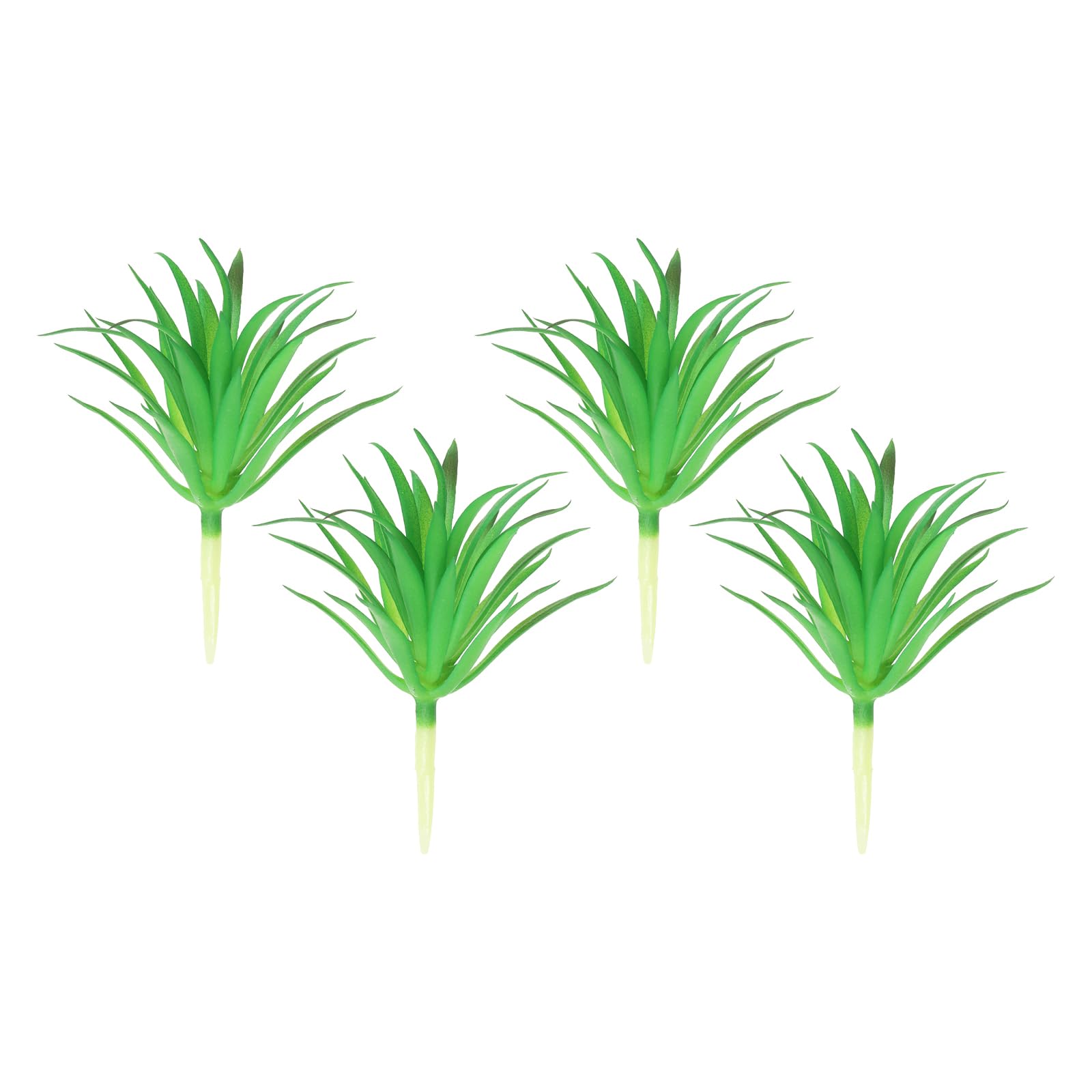 PATIKIL Artificial Succulent Plants, 4 Pack Small Fake Plants Faux Succulents Plant Unpotted for Home Garden Decoration, Dark Green