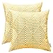 Slow Cow Embroidery Cushion Covers Yellow Throw Pillow Covers 18x18 Inches, Set of 2