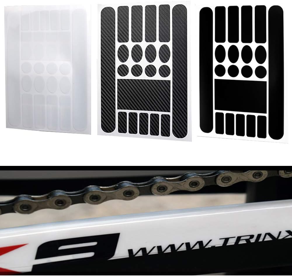 Windfally Bike Chainstay Protector, Bicycle Decal Chainstay Stickers for Bicycle MTB BMX Mountain Bike Chain Protective Folding Bicycle Frame Tape Guard-Transparent