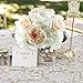 HOGADO 6 Heads Artificial Silk Flowers Hydrangea Bouquet Arrangements Fake Plant in Bulk DIY Wedding Table Centerpieces Wreath Cream