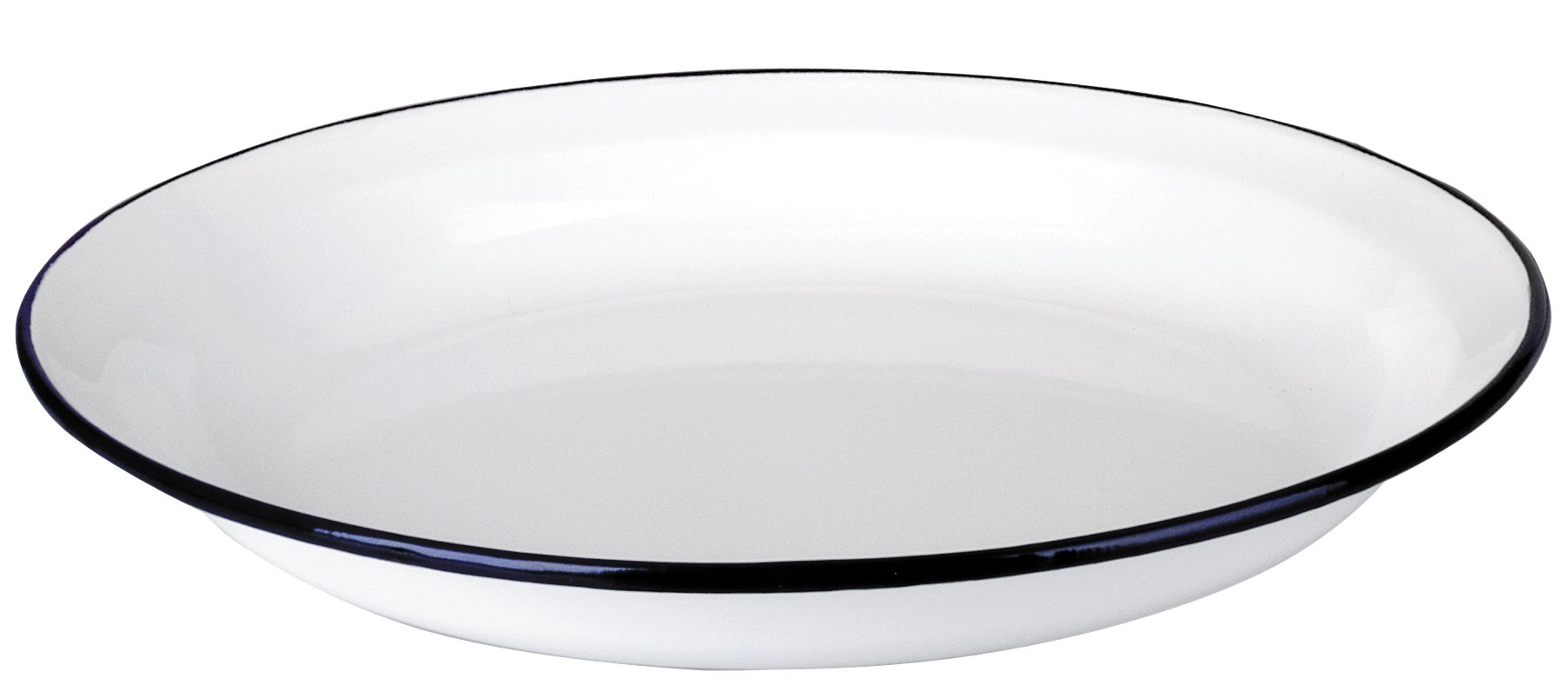 Ibili 912936 - Plato Hondo de Acero esmaltado vitrificado Blanca 36 cm