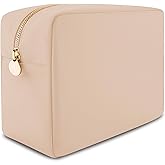 DANCOUR Nylon Makeup Bags for Women Large Preppy Travel Toiletry Pouch Cosmetic Bag Makeup Organizer