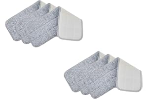 True & Tidy, Extra Thick Microfiber Mop Pad Pack Refill for SPRAY-250 Spray Mop SPRAY-360 Spray Mop Kit SWEEP-180 Sweeper Mop, Fits Other Mops, Machine Washable up to 100x, 15.5 x 5 inch (6-Pack)