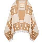 Relang Scarfs for Women Pashmina Silky Shawl Wrap for Evening Dressing Blanket Open Front Poncho Cape