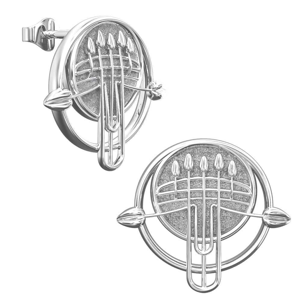 CAIRN 925 Sterling silver Charles Rennie Mackintosh earrings for women. Jewellery gift box included. Pulpit. 922