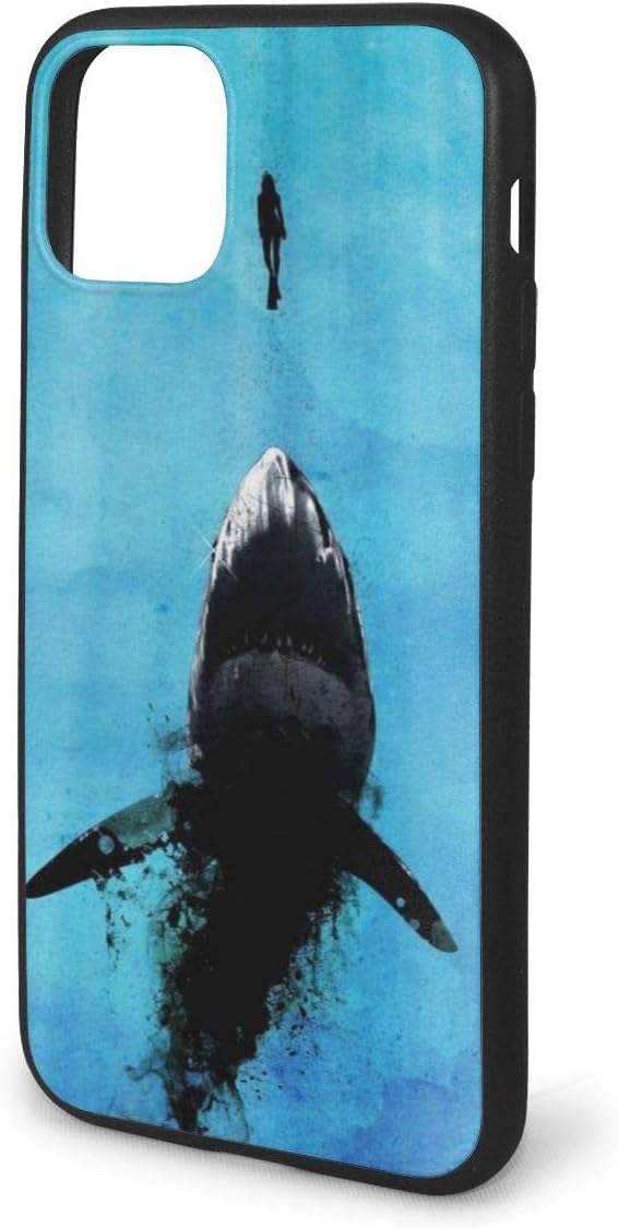 iPhone 11 Pro Max Case Shark Print Anti-Scratch Shock Proof Hard PC Back Soft TPU Bumper Full-Body Protective Case Cover for iPhone 11 Pro Max