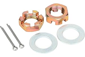Shliyitx 2 Sets Trailer Axle Nut Kit Combination for 1" Shaft Spindle Includes 1" Shaft Spindle Nuts, Washers & 2.2" Long Cotter Pins, for Trailer, RV and Boats