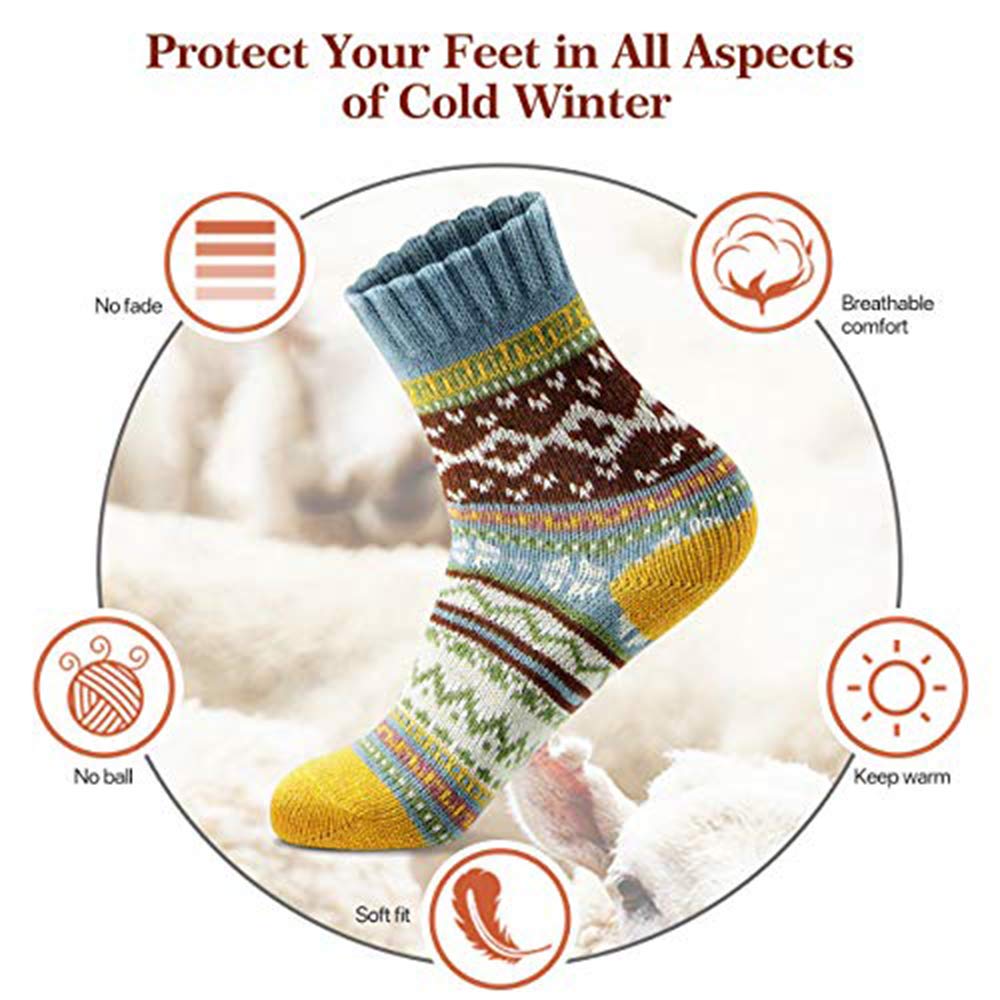 MORECOO Stocking Stuffers - Christmas Gifts for Women - Socks for Women - Thick Wool Soft Warm Cozy High Womens Socks