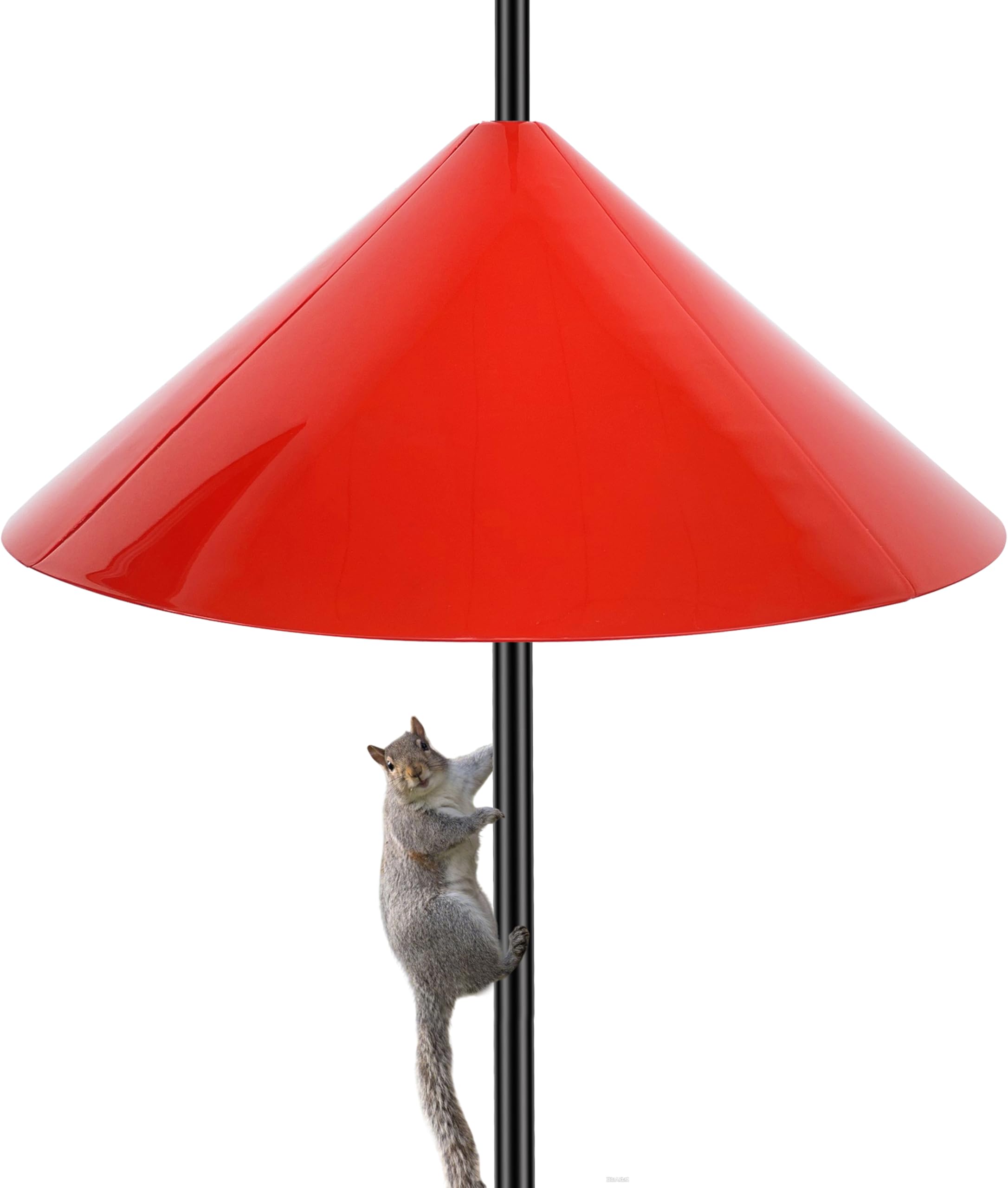 Photo 1 of andergi 19''Inch Squirrel Baffle for Bird Feeders,Squirrel Guard for Pole-Mounted Bird Feeders,Squirrel-Proof Bird feeders for Outdoors(Red)
