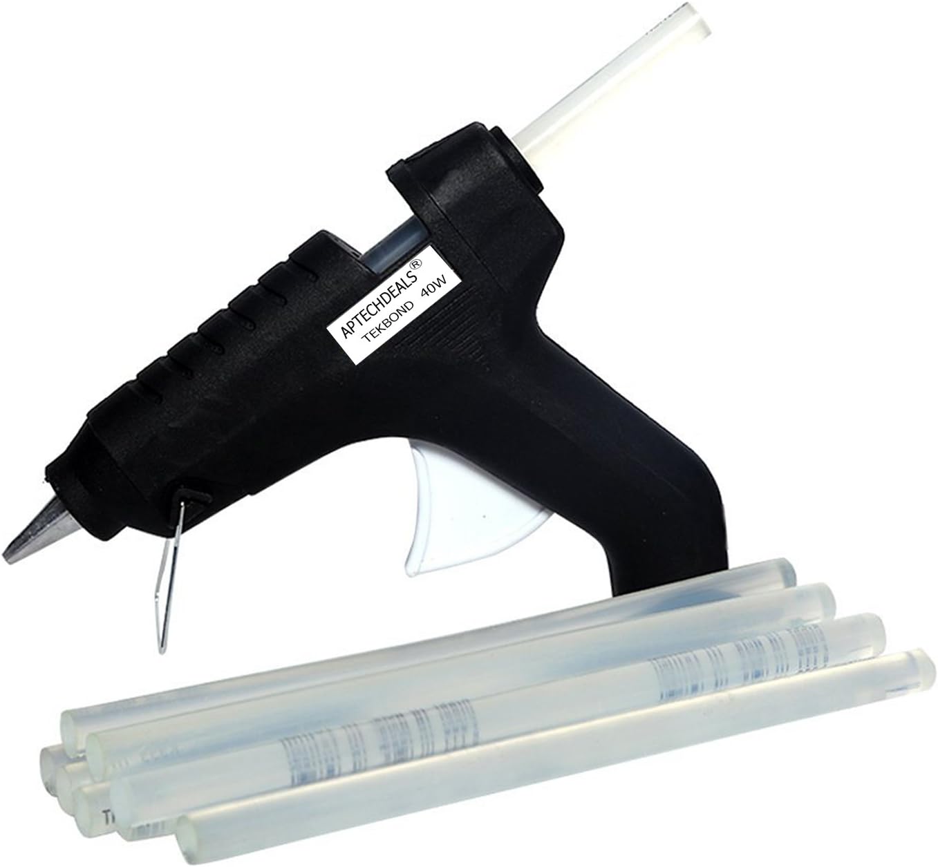 ApTechDeals 4203553442457 Nylon 40 W Glue Gun with 7 Glue Sticks Repiring and DIY Projects (Black)