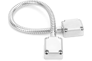 Stainless Steel Door Loop, Armored Cable Protector with Metal Heads for Exposed Mounting Access Control, Flexible Corrugated 