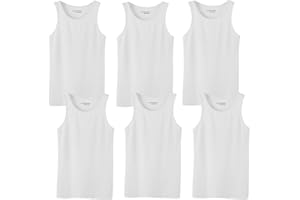 Glory Max Men's 100% Cotton Tank Top Ribbed Plain Basic Slim Fit Muscle A-Shirt Undershirts