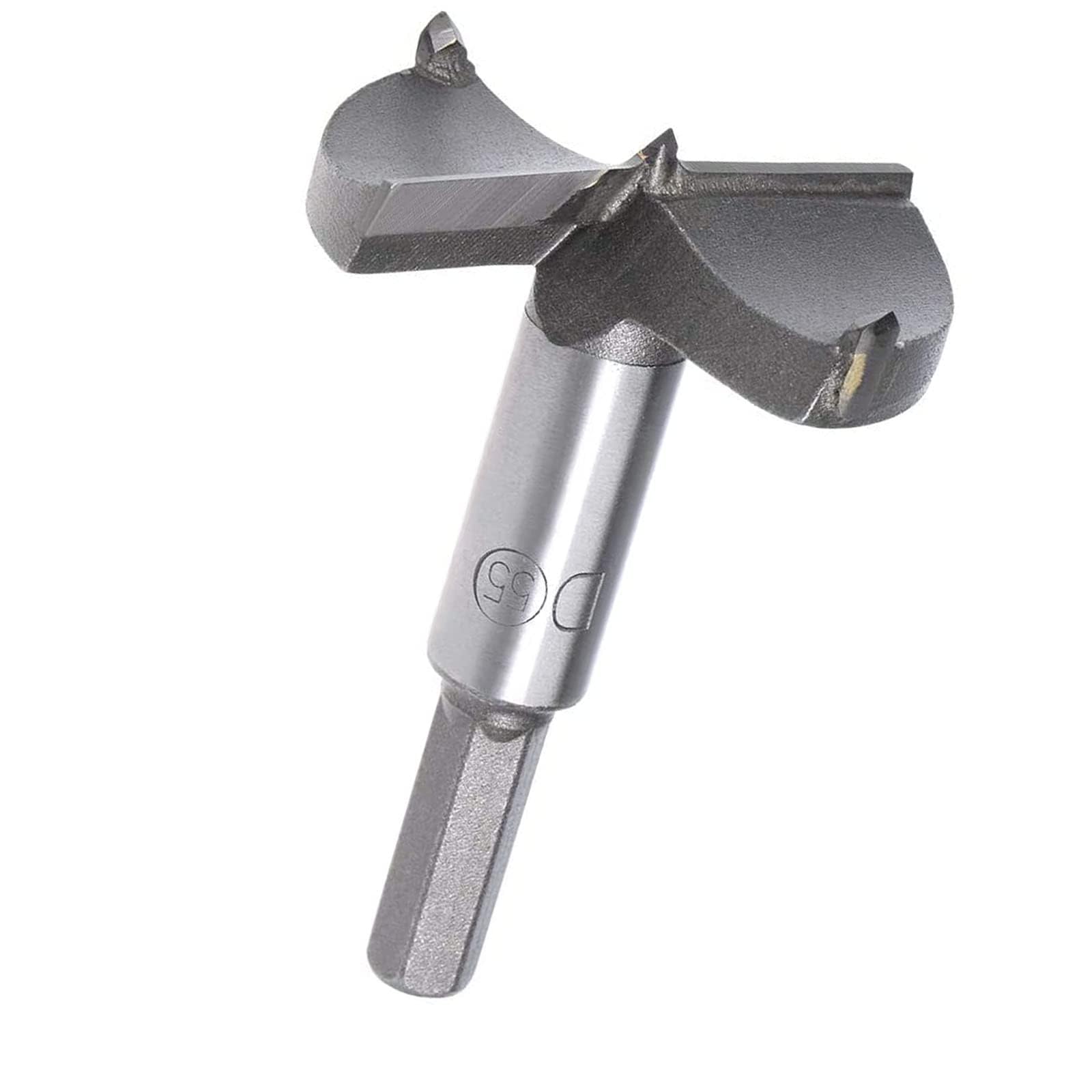 TOP-VIGOR 55mm Forstner Drill Bit, Tungsten Carbide Wood Auger Drill Bit Hole Saw Opener for Woodworking Hinge Hole Drilling Boring Bit Cutter Grey