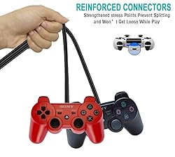 SCOVEE PS3 Controller Charger Cord, 【2 Pack