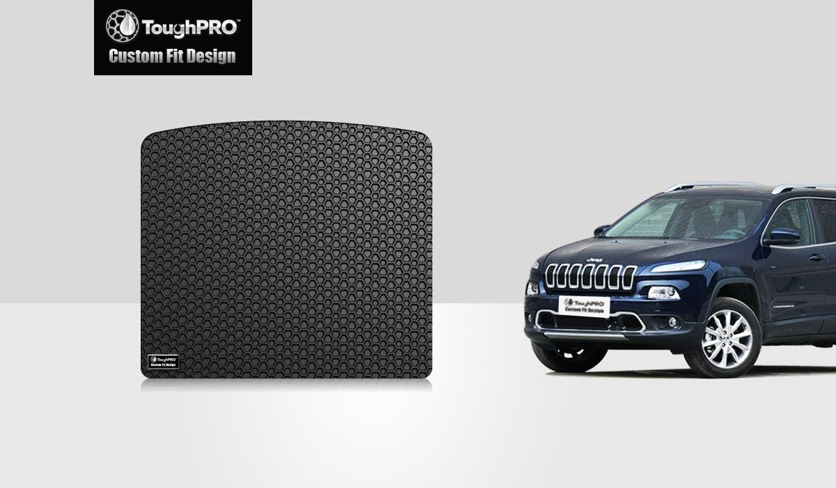 TOUGHPRO Cargo/Trunk Mat Accessories Compatible with Jeep Cherokee - All Weather - Heavy Duty - (Made in USA) - Black Rubber - 2014, 2015, 2016, 2017, 2018, 2019, 2020