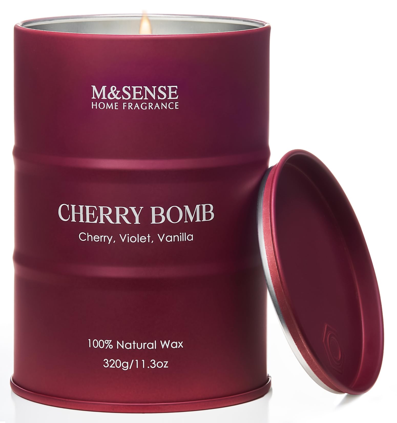 M&SENSE Cherry Bomb Scented Candles Gifts for Women Long Burning, 11.3 oz 70 Hours Candle Scents for Relaxation, Sweet Aromatherapy Candles, Soy Candles Strong for Home Scented