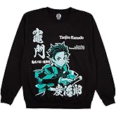 Bioworld Demon Slayer Tanjiro Kamado Unisex Adult Black Crew Neck Sweatshirt