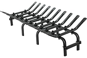 zbzbml Willow Weave Fireplace Grates - Steel Firewood Log Burning Rack/Fireplace Log Holder for Wood Stove - Efficient Fireplace Wood Holder for Inside Fireplace (24 inch x12.5 inch)