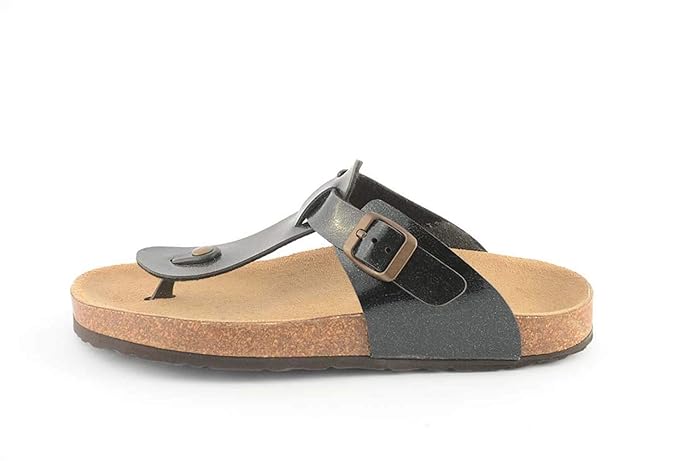 Le Clare Lilly Tinta Unita - Herren Zehentrenner - Sandalen Pantoletten mit Anatomischen Fußbett aus Naturkork