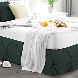 Nestl Forest Green Bed Skirt Full Size, Pinch Pleat