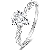 Mameloly 1.5CT Teardrop Engagement Rings for Women Marquise Pear Shaped Cubic Zirconia Promise Rings for Her Size 4-12