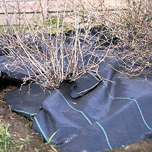 Anpatio 4 ft. x 50 ft. Heavey Duty Weed Barrier Black Durable Polypropylene Woven Stabilization Landscape Fabric High Water Permeability Garden Ground Cover Tarp