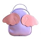 Kids Fashion Cartoon Angel Wings Casual School Princess Backpack for Girl Light Purple