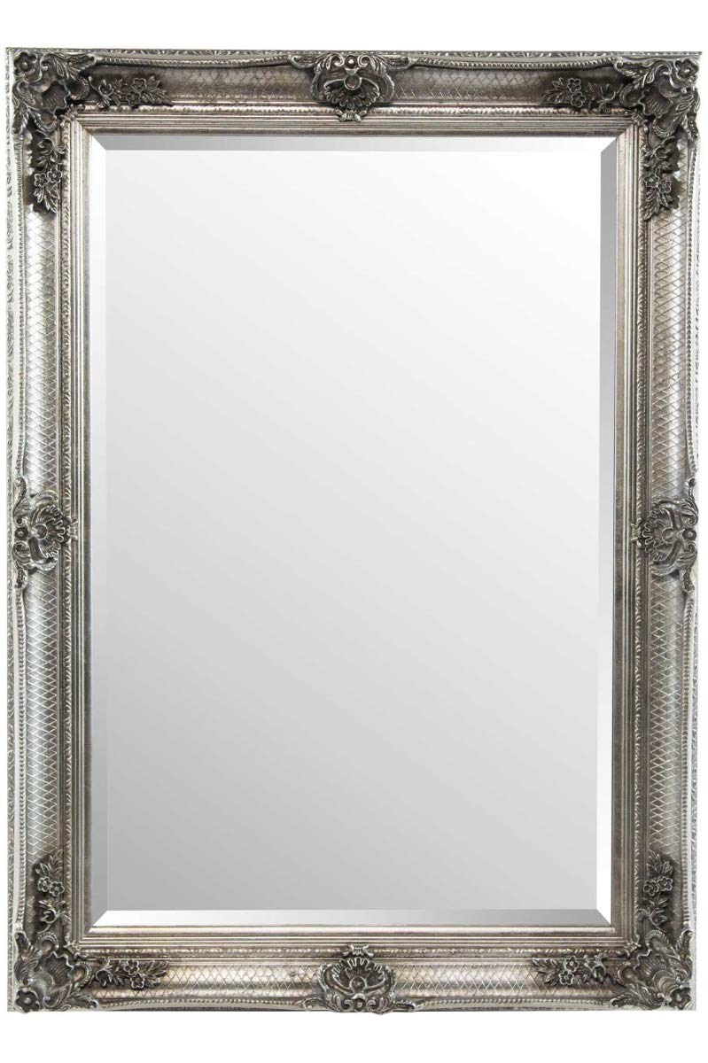 Mirror GL104-1 Shabby Chic Style Silver Antique Large Wall 3Ft8 X 2Ft8 (110cm X 80cm)