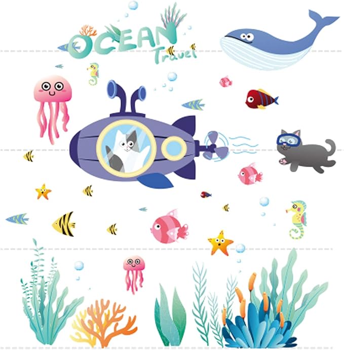 Adventures Under The Sea Peel and Stick Wall Decals , 3D