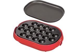 Yamazen (YAMAZEN) takoyaki Device (with Flat Plate) 20 Baked Removable Plate Type Red YOC-W200 (R)
