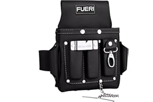 FUERI Leather Tool Pouches Carpenter Electrician Belt Bags Organizer 4 Pocket Professional Heavy Duty Pouch for Construction Framing