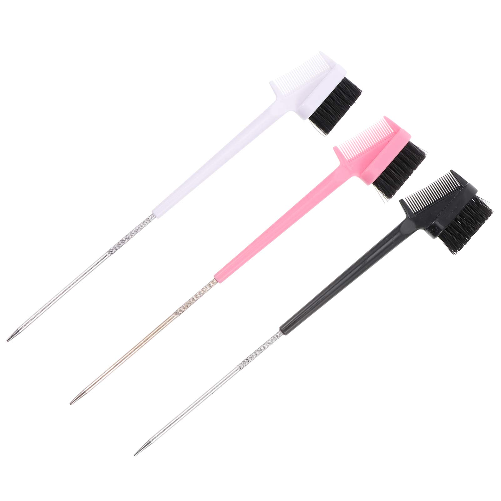 Lurrose 3pcs 3 in 1 Hair Brush Eyebrow Brush Double Sided Hair Brush for Hairstyling