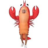 Searhmomo Inflatable Lobster Costume for Adult,Funny Halloween Lobster Blow Up Costumes Crawfish Costume with Huge Pincers for Men Women Cosplay Party