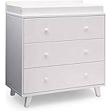 Delta Children Ava 3 Drawer Dresser with Changing Top, Greenguard Gold Certified, White