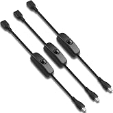 HATMINI USB Male to Female Switch Charging Cable 5V 2A Short Extension Cord for Micro USB Devices