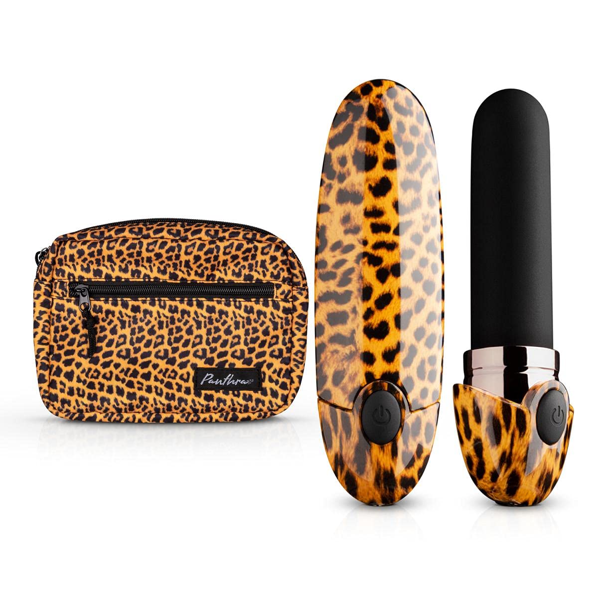Panthra Lipstick Vibrator Asha – Leopard Vibrator – Bullet Vibrator for Woman – Waterproof Mini Vibrator Incl. Matching Fanny Pack - Leopard Print