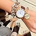 WRISTOLOGY Olivia Womens Watch Scallop Rose Gold Boyfriend Ladies Wine Purple Leather Strap Band