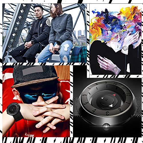 Montre noire pour homme - Minimaliste - Analogique - Quartz - Pour homme - Montres pour homme avec bracelet en acier inoxydable et mouvement japonais