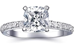 Dainty Life 2 Carat Round 3PCS / 2PCS / 1PCS Engagement Ring for Women | Wedding Rings | Fake Diamond Ring | 18K White Gold Women's Band Ring Size 4-11