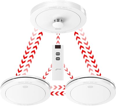 CPVAN Wireless Interlinked Smoke and Heat Alarm Scotland Bundle 3 Pack + Remote